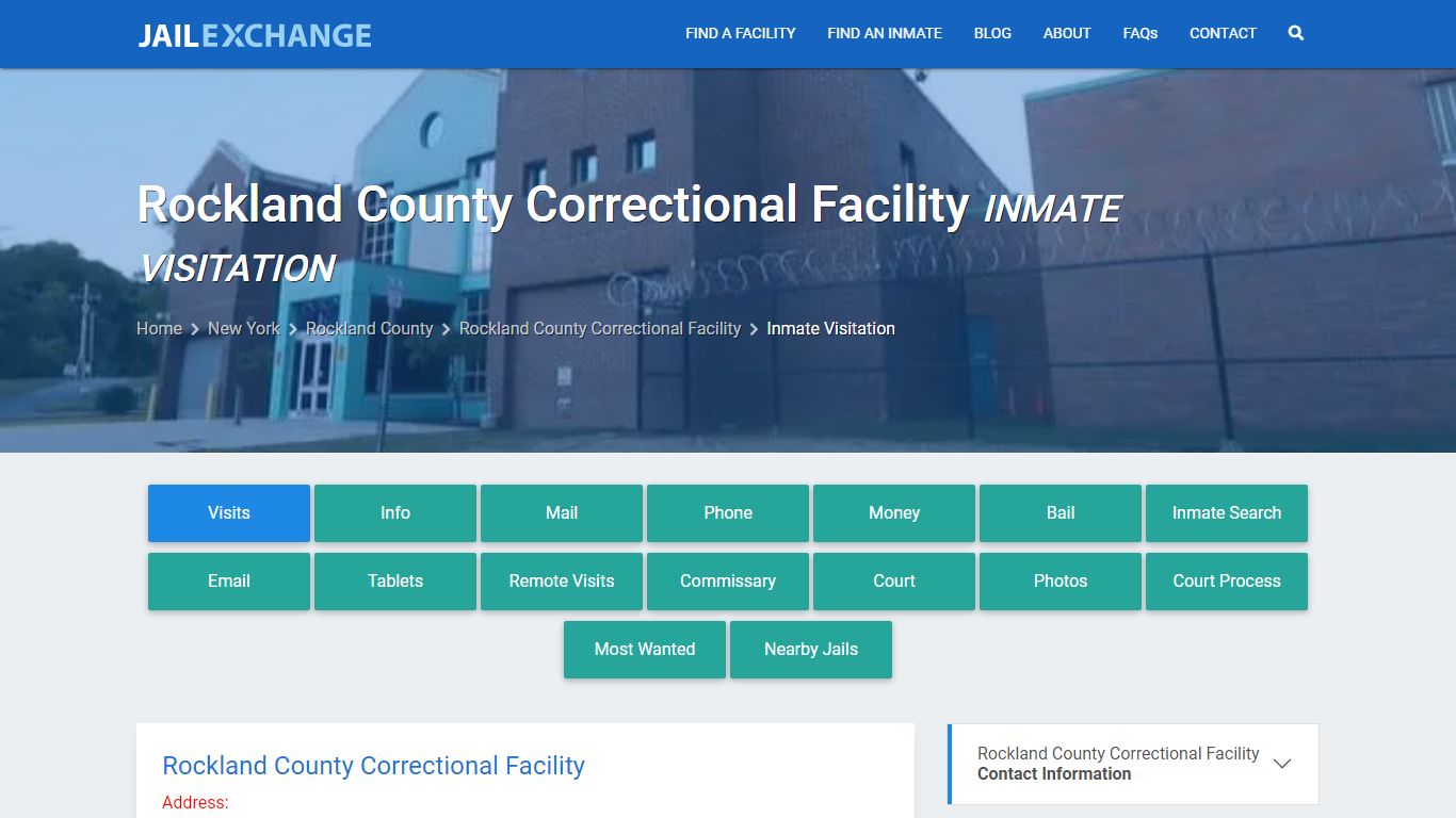 Rockland County Correctional Facility Inmate Visitation - Jail Exchange